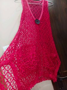 Cut Work Net Shrug Over Top