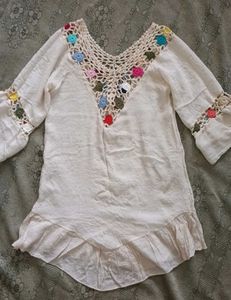 Boho Crochet Tunic Top