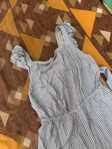 Blue &amp; White Striped Romper