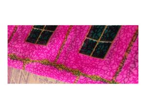Vibrant Pink Saree with Geometric Print