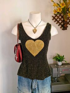 backless glittery heart top