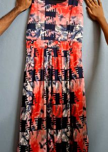 Vibrant Abstract Print Maxi Dress