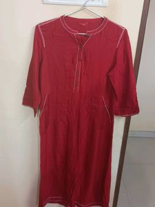 Red Cotton Kurta