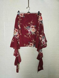 Floral Off-Shoulder Bell Sleeve Top
