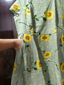 Vero Moda Sage Green Sunflower Sundress