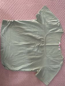 Soft Green Square Neck T-Shirt