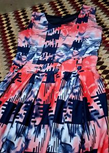 Vibrant Abstract Print Maxi Dress