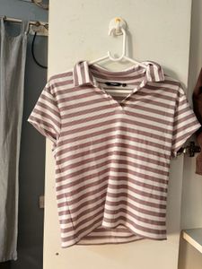 Striped Collared Polo Shirt