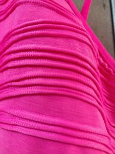 Hot Pink Textured Crop Top