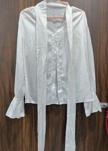 Elegant White Bell Sleeve Blouse