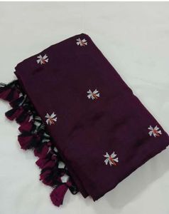 Elegant Embroidered Silk Saree