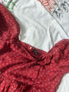 Chic Red Polka Dot Mini Dress