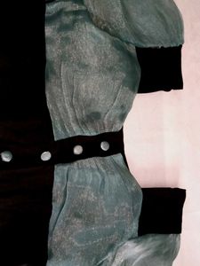 Elegant Black and Teal Blouse