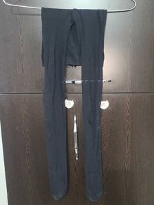 black and skin colour sheer tights