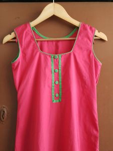 Pink And Green Kurti