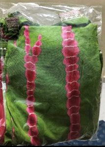 Green &amp; Pink Tie-Dye Kurta Set with Dupatta