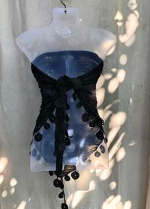 111110. Sheer Black Strapless Top
