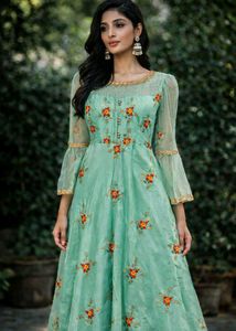 Elegant Embroidered Ethnic Gown