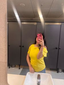 Bright Yellow Cold Shoulder Top