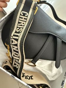 dior black saddle bag (mini)