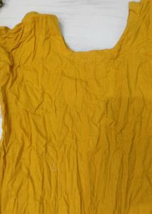 Yellow Kurta Set with Green Pants