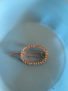 Rose Gold Oval Crystal Hair Clip