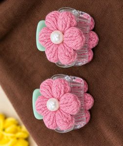 Cute Crochet Flower Hair Claw Clips