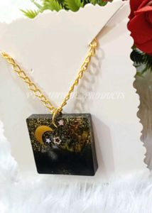 Resin Moon &amp; Stars Pendant
