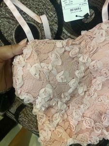 Shein Padded Lace Floral Blouse