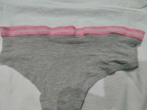 Combo of two Women's Grey Cotton Briefs with Pink