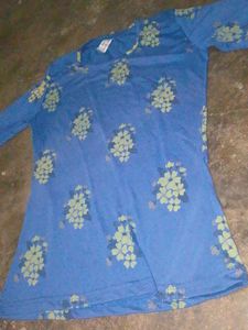 Blue Floral Print Kurta