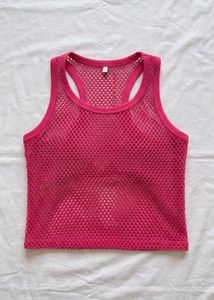 Hot Pink Fishnet Crop Top