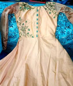 Elegant Peach Embroidered Anarkali