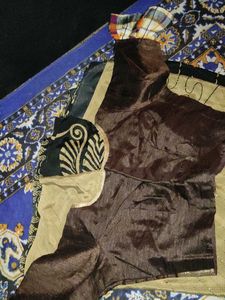 crape gold black saree