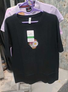 Black Graphic Print Tee