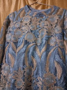 Elegant Blue Lace Dress