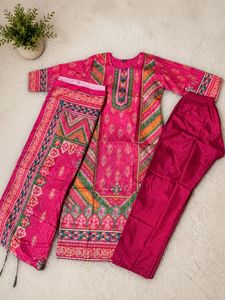 Elegant Pink Printed Kurta Set with Dupatta