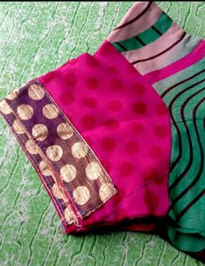 Saree With Blouse Combo 😍