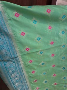 🎉Today only🎉Elegant Green &amp; Blue Saree