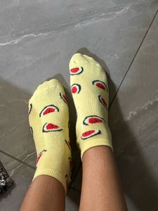 Yellow Watermelon / Strawberry Socks
