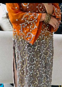 Y2K vintage Stunning Embellished Orange Kurta