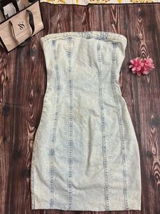 Y2K Strapless Denim Dress