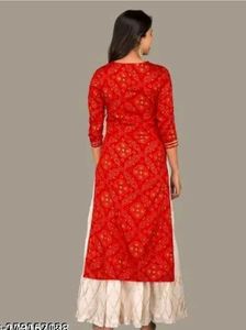 Red Printed Kurta Set