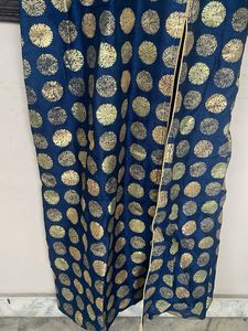 Elegant Navy Blue Kurta with Gold Print
