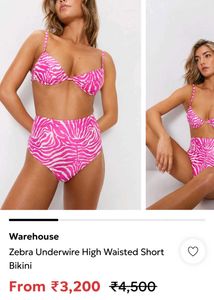 Pink Zebra Print Bra
