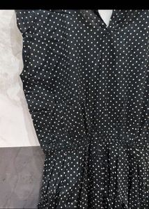 black polka dot mini dress