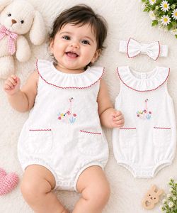 Adorable Giraffe Print Baby Romper