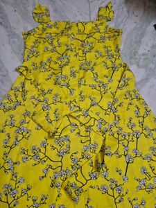 Yellow Floral Print  gown