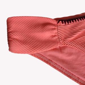 Coral Ribbed Bikini Bottom