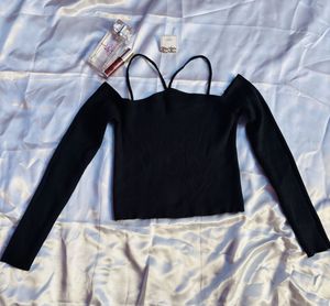 Chic Black Cold Shoulder Sweater